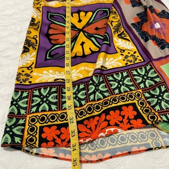 ZARA MULTICOLORED PRINTED, KNOTTED, SLIT MIDI SKIRT SIZE M. NWOT - Picture 12 of 12
